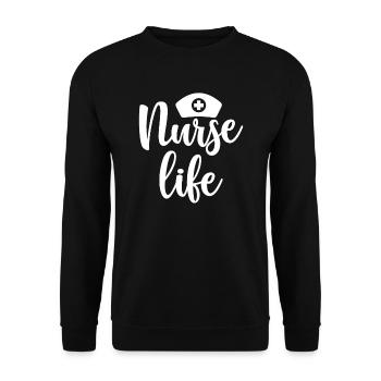 Nurse Life - Unisex Sweatshirt - black - Front - Alina (178cm) & Michal (187cm)