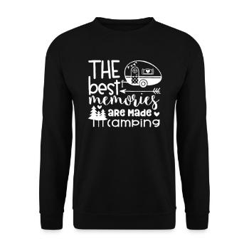 Camping Camper Natur lustiger Spruch - Unisex Pullover - Schwarz - Vorne - Alina (178cm) & Michal (187cm)