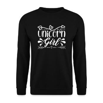 Licorne Fille Licorne - Sweat-shirt Unisexe - noir - Devant - Alina (178cm) & Michal (187cm)