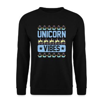 Einhorn Unicorn Vibes - Sweat-shirt Unisexe - noir - Devant - Alina (178cm) & Michal (187cm)