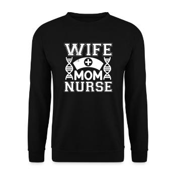 Femme Maman Infirmière - Sweat-shirt Unisexe - noir - Devant - Alina (178cm) & Michal (187cm)