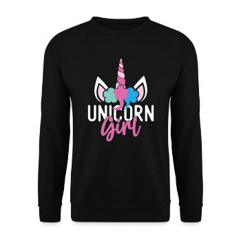 Licorne Fille Licorne - Sweat-shirt Unisexe - noir - Devant - Alina (178cm) & Michal (187cm)