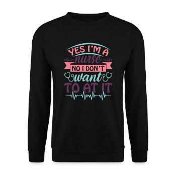 INFIRMIÈRE Infirmière - Sweat-shirt Unisexe - noir - Devant - Alina (178cm) & Michal (187cm)