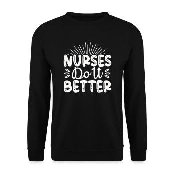 Nurses do it better - Unisex Sweatshirt - black - Front - Alina (178cm) & Michal (187cm)