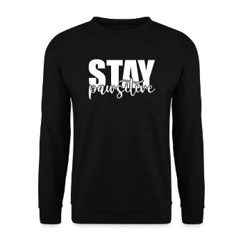Stay pawsitive - Unisex Sweatshirt - black - Front - Alina (178cm) & Michal (187cm)