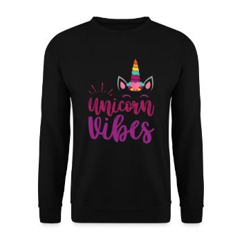 Einhorn Unicorn Vibes - Sweat-shirt Unisexe - noir - Devant - Alina (178cm) & Michal (187cm)