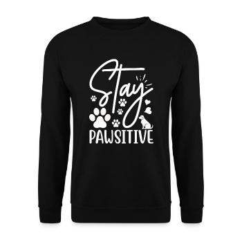 Stay pawsitive - Unisex Sweatshirt - black - Front - Alina (178cm) & Michal (187cm)