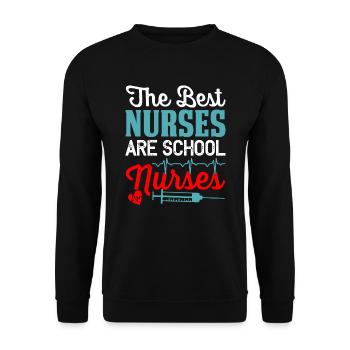 Besten Krankenschwestern Schulkrankenschwestern - Unisex Pullover - Schwarz - Vorne - Alina (178cm) & Michal (187cm)