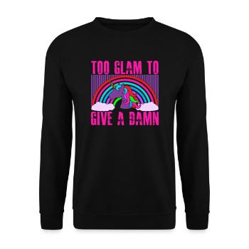Licorne TROP GLAM pour DONNER DAMN - Sweat-shirt Unisexe - noir - Devant - Alina (178cm) & Michal (187cm)
