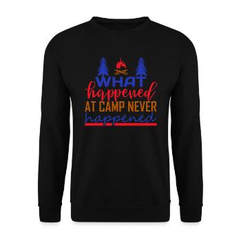 What happens in the camp Nature Outdoor Mountains - Unisex Sweatshirt - black - Front - Alina (178cm) & Michal (187cm)