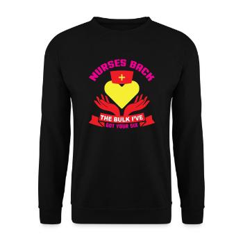 NURSE Nurses back the bulk Ive - Unisex Sweatshirt - black - Front - Alina (178cm) & Michal (187cm)