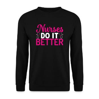 Les infirmières le font mieux - Sweat-shirt Unisexe - noir - Devant - Alina (178cm) & Michal (187cm)