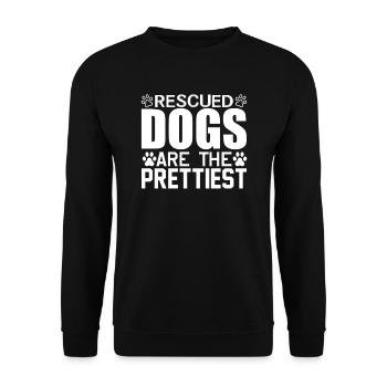 Rescued dogs are the prettiest - Unisex Sweatshirt - black - Front - Alina (178cm) & Michal (187cm)