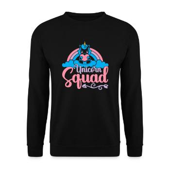 Einhorn Squad Unicorn - Unisex Pullover - Schwarz - Vorne - Alina (178cm) & Michal (187cm)