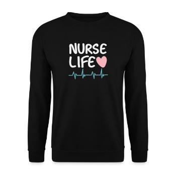 Nurse Life - Unisex Sweatshirt - black - Front - Alina (178cm) & Michal (187cm)