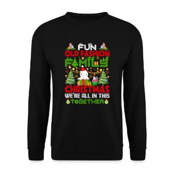 Old Fashion Family Christmas Christmas Season - Unisex Sweatshirt - black - Front - Alina (178cm) & Michal (187cm)