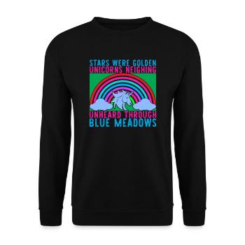 STARS ARE GOLDEN UNICORN UNICORN - Unisex Sweatshirt - black - Front - Alina (178cm) & Michal (187cm)