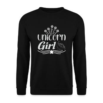 Licorne Fille Licorne - Sweat-shirt Unisexe - noir - Devant - Alina (178cm) & Michal (187cm)