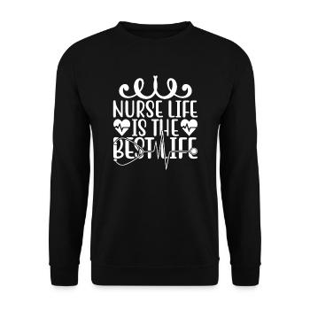 La vie d’infirmière est la meilleure - Sweat-shirt Unisexe - noir - Devant - Alina (178cm) & Michal (187cm)