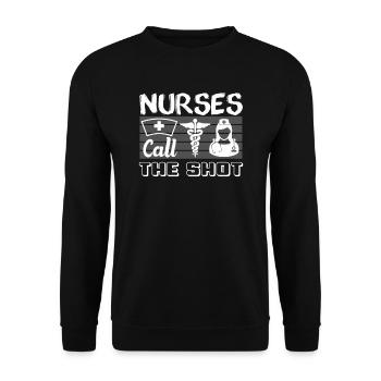 Nurses call the shots - Unisex Sweatshirt - black - Front - Alina (178cm) & Michal (187cm)