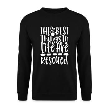 les meilleures choses de la vie sont sauvées - Sweat-shirt Unisexe - noir - Devant - Alina (178cm) & Michal (187cm)