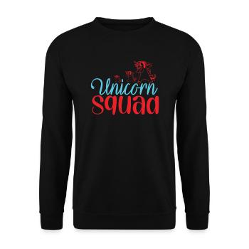 Einhorn Squad Unicorn - Unisex Pullover - Schwarz - Vorne - Alina (178cm) & Michal (187cm)