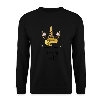 Licorne Fille Licorne - Sweat-shirt Unisexe - noir - Devant - Alina (178cm) & Michal (187cm)