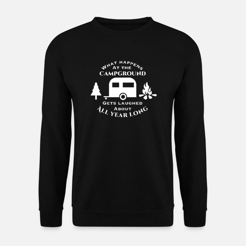 Was auf dem Zeltplatz passiert Wandershirt - Unisex Pullover - Schwarz