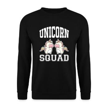 Einhorn Squad Unicorn - Unisex Pullover - Schwarz - Vorne - Alina (178cm) & Michal (187cm)