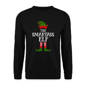 Der Klugscheißer-Elf Norweger Muster - Unisex Sweatshirt - black - Front - Alina (178cm) & Michal (187cm)