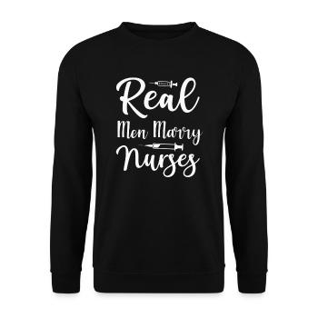 De vrais hommes épousent des infirmières - Sweat-shirt Unisexe - noir - Devant - Alina (178cm) & Michal (187cm)