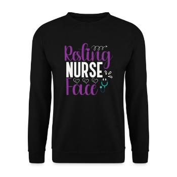 Resting Nurse Face - Unisex Pullover - Schwarz - Vorne - Alina (178cm) & Michal (187cm)