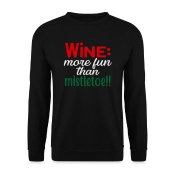 Le vin est plus amusant qu’un gui - Sweat-shirt Unisexe - noir - Devant - Alina (178cm) & Michal (187cm)