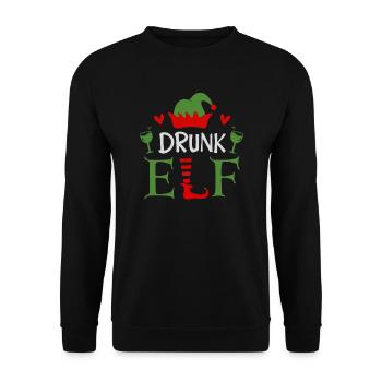 The Drunken Elf Christmas Season - Unisex Sweatshirt - black - Front - Alina (178cm) & Michal (187cm)