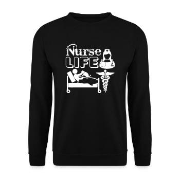 Nurse Life - Unisex Sweatshirt - black - Front - Alina (178cm) & Michal (187cm)