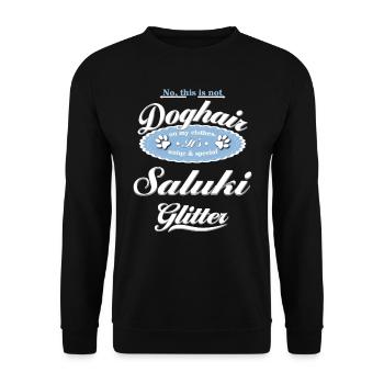 Hundeglitzer Saluki - Unisex Pullover - Schwarz - Vorne - Alina (178cm) & Michal (187cm)