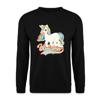 Licorne Einhorn - Sweat-shirt Unisexe - noir - Devant - Alina (178cm) & Michal (187cm)