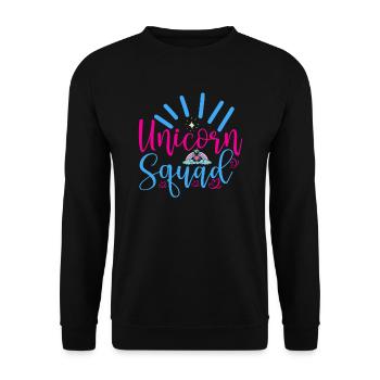 Einhorn Squad Unicorn - Unisex Pullover - Schwarz - Vorne - Alina (178cm) & Michal (187cm)