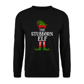 The stubborn elf Christmas season - Unisex Sweatshirt - black - Front - Alina (178cm) & Michal (187cm)