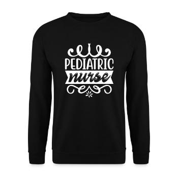 Kinderkrankenschwester - Unisex Pullover - Schwarz - Vorne - Alina (178cm) & Michal (187cm)