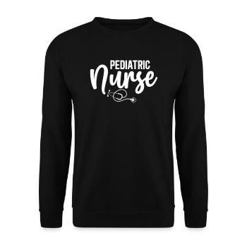 Kinderkrankenschwester - Unisex Pullover - Schwarz - Vorne - Alina (178cm) & Michal (187cm)
