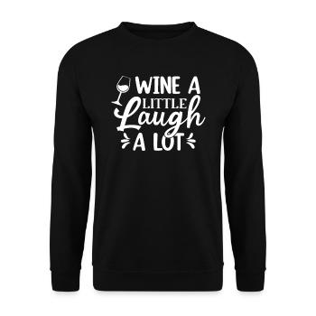 Wein ein wenig lacht viel - Unisex Pullover - Schwarz - Vorne - Alina (178cm) & Michal (187cm)