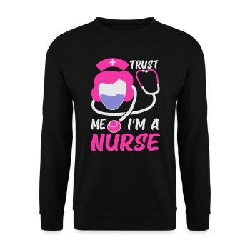 Trust me, I'm a nurse - Unisex Sweatshirt - black - Front - Alina (178cm) & Michal (187cm)