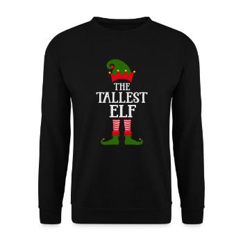 The largest elf Norwegian pattern - Unisex Sweatshirt - black - Front - Alina (178cm) & Michal (187cm)