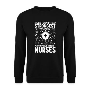 Strong nurse - Unisex Sweatshirt - black - Front - Alina (178cm) & Michal (187cm)
