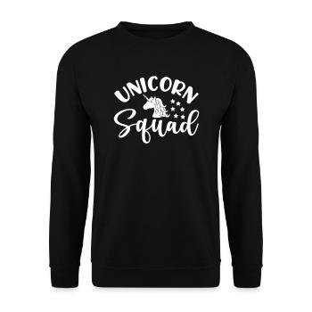 Einhorn Squad Unicorn - Unisex Pullover - Schwarz - Vorne - Alina (178cm) & Michal (187cm)