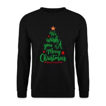 We wish you a Merry Christmas - Unisex Sweatshirt - black - Front - Alina (178cm) & Michal (187cm)