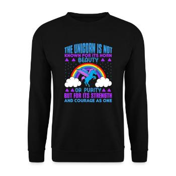 Unicorn The unicorn is not known for beauty - Unisex Sweatshirt - black - Front - Alina (178cm) & Michal (187cm)