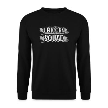 Einhorn Squad Unicorn - Unisex Pullover - Schwarz - Vorne - Alina (178cm) & Michal (187cm)