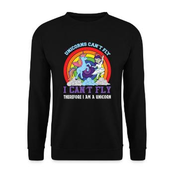 Licornes Licornes ne peuvent pas voler - Sweat-shirt Unisexe - noir - Devant - Alina (178cm) & Michal (187cm)